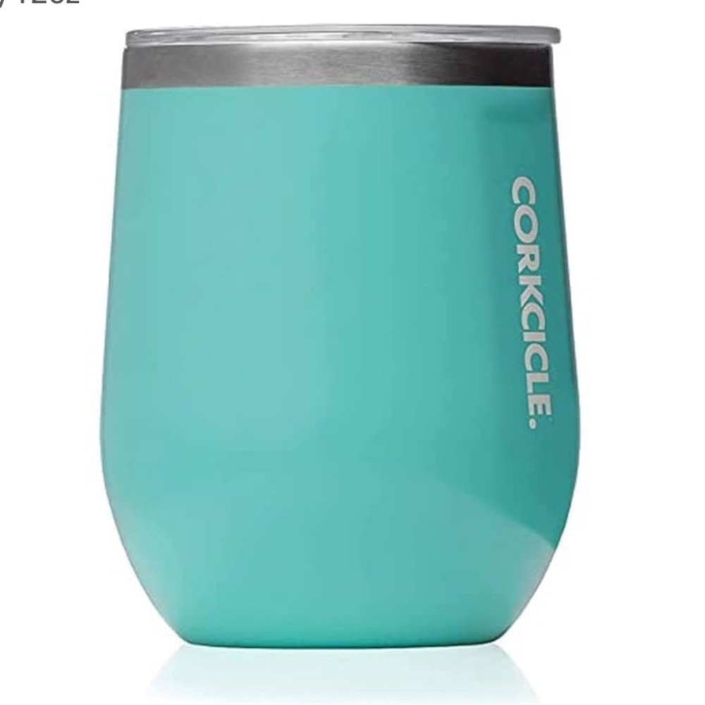 Corkcicle Aqua Wine Tumbler EUC Beautiful Aqua Blue